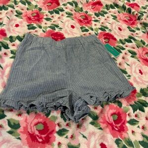 NWT Girls XL Copper Key Ruffled Stripe Shorts